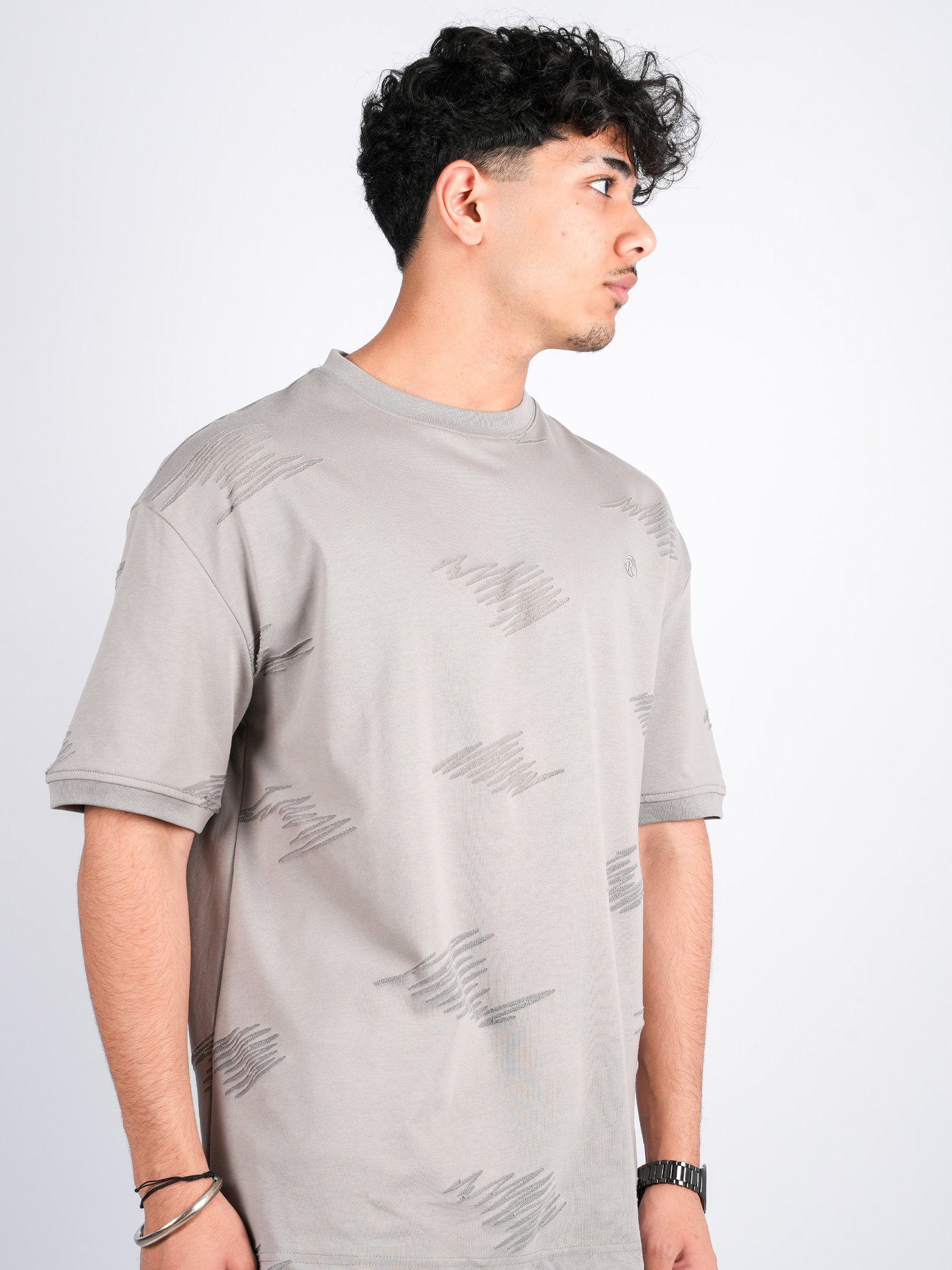 Men's Oversized Abstract Scribble T-Shirt