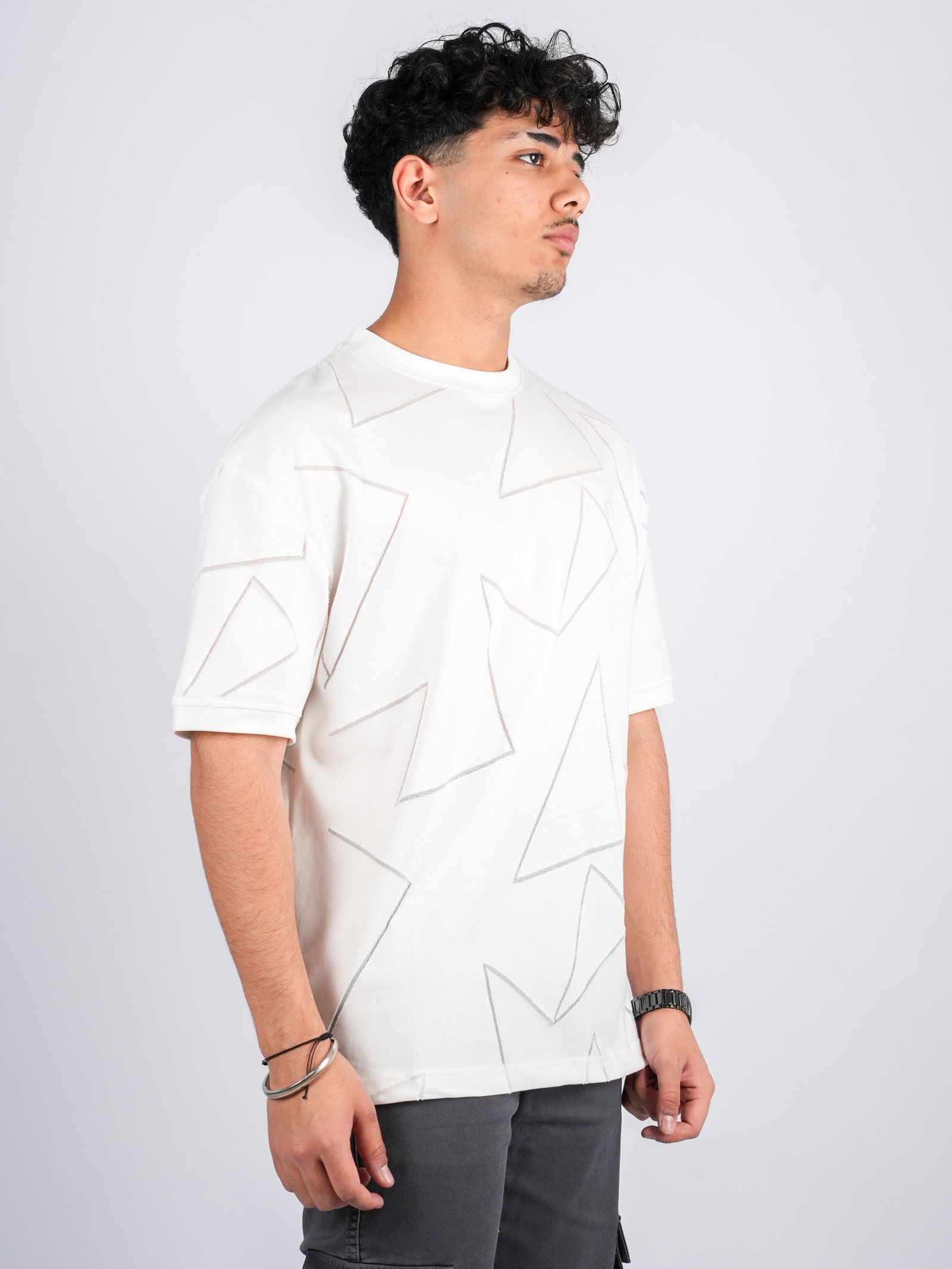 Men’s Oversized Streetwear Geometric Print T-Shirt
