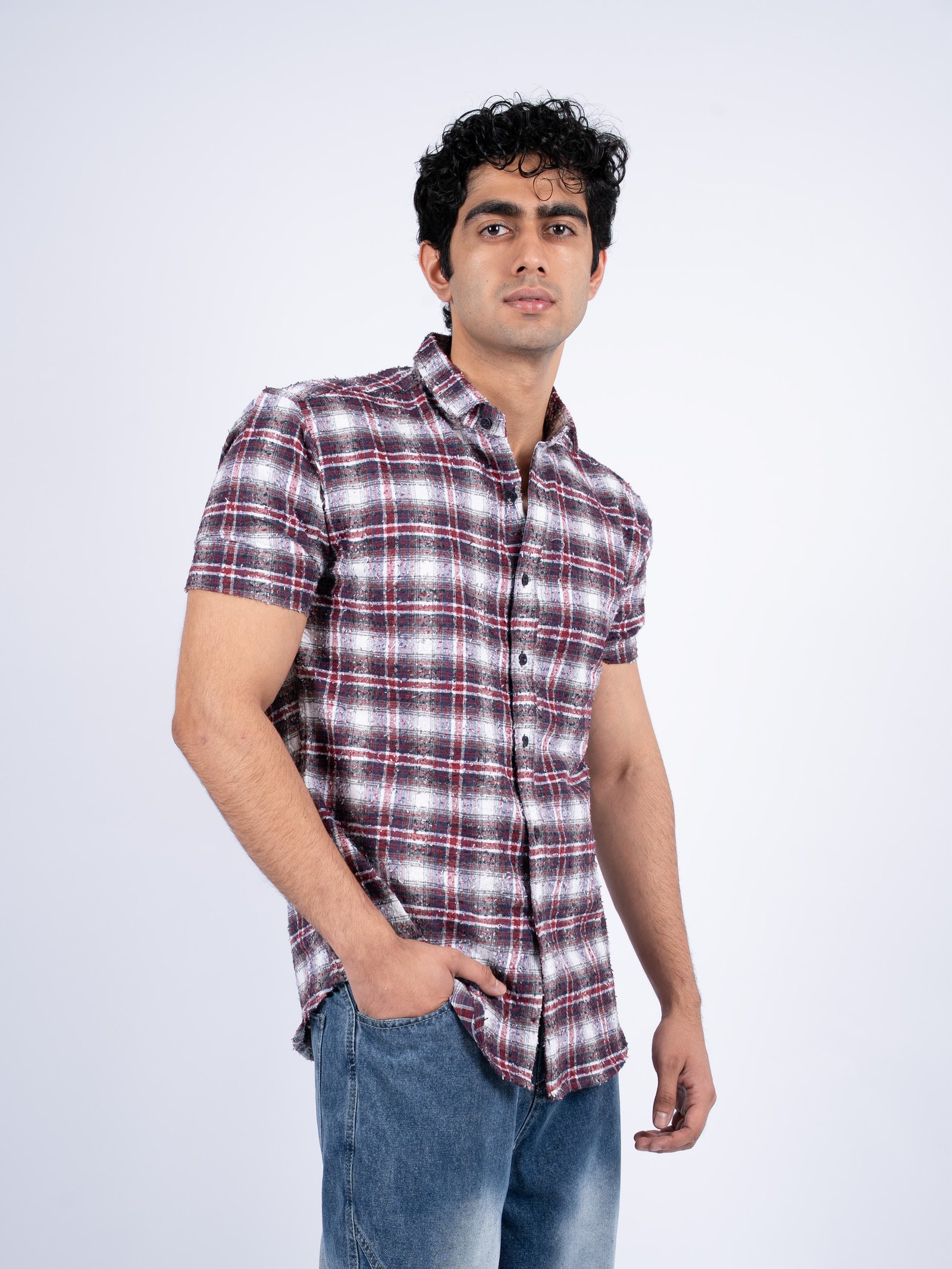 Men's Slim Fit Casual Checked Shirt H/S