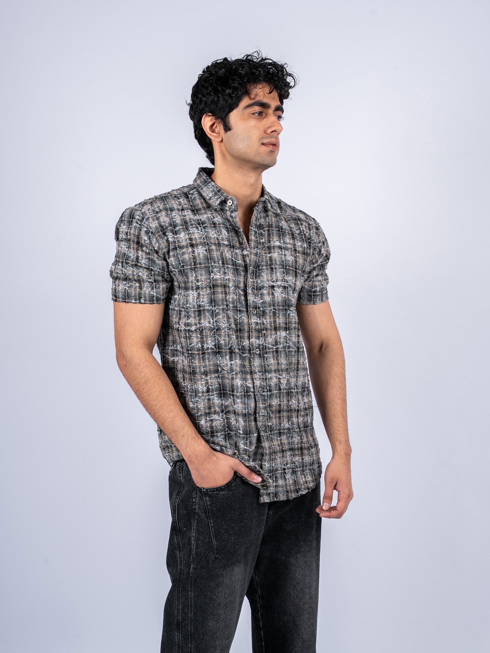 Men’s Slim Fit Checked Cotton Shirt H/S