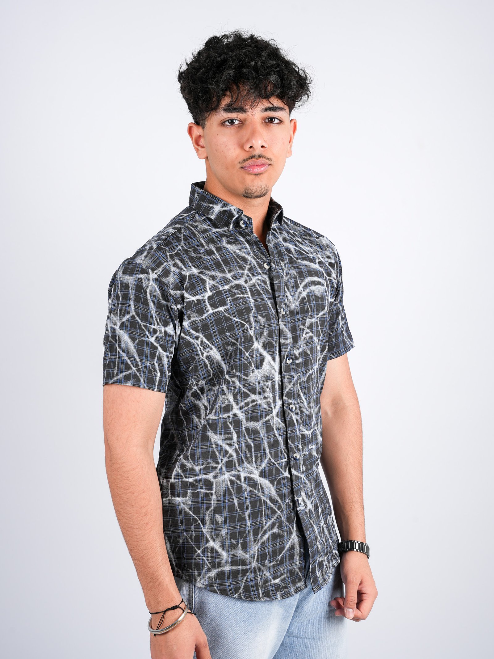 Men's Slim Fit Daily Wear Checked Shirt H/S
