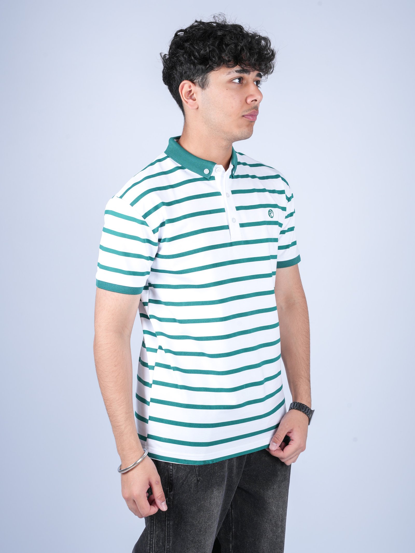 Men’s Slim Fit Striped Polo Cotton T-Shirt